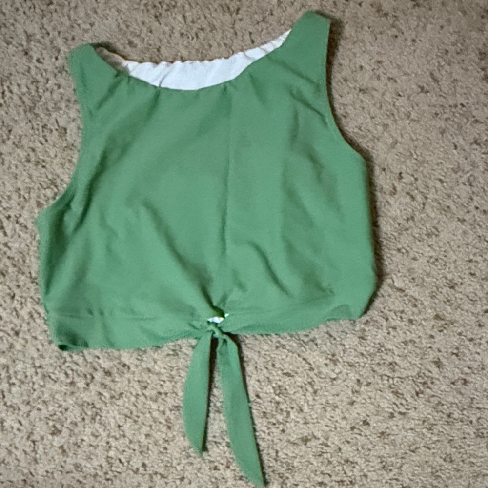 Green Tie-Front Women’s Tank Top